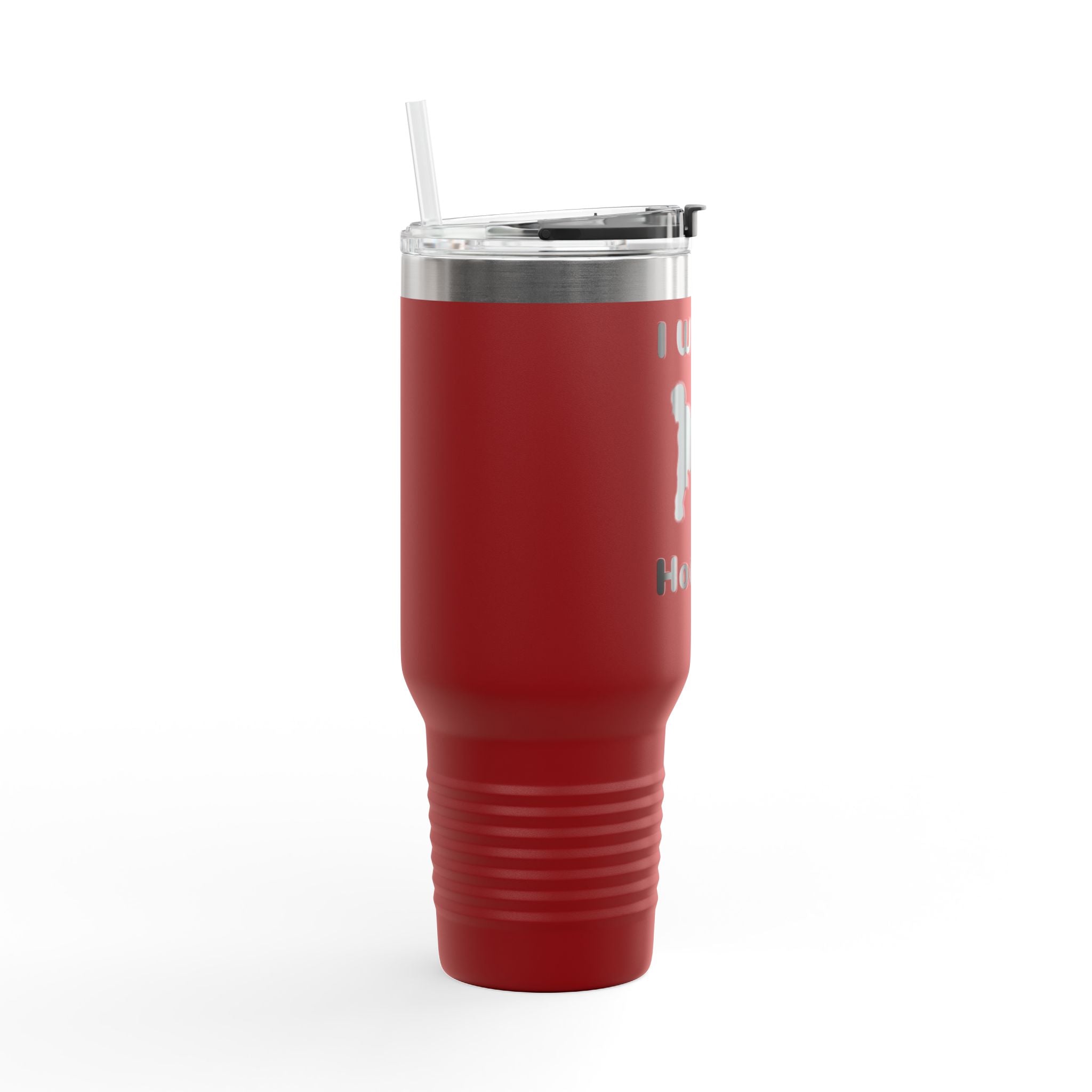 40oz Insulated Travel Mug — "I Watch Hockey" Silhouette Tumbler