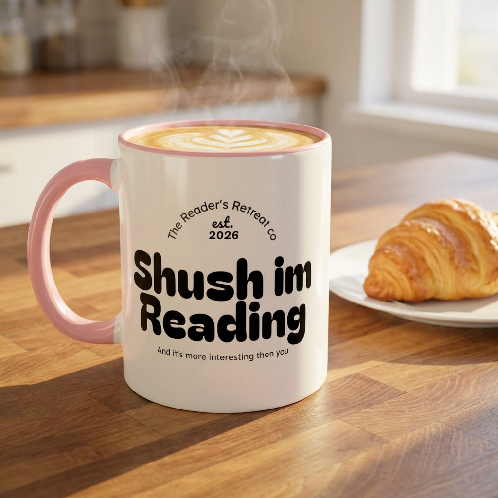 Reading Mug - "Shush I'm Reading" Accent Coffee Mug (11oz)
