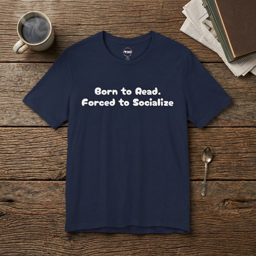 Reading Tee — "Born to Read. Forced to Socialize." Graphic Shirt